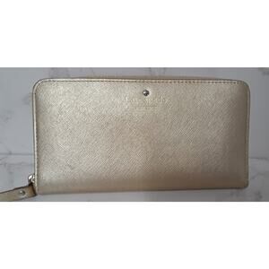 Kate Spade Champagne Leather Women's Zip Around Wallet